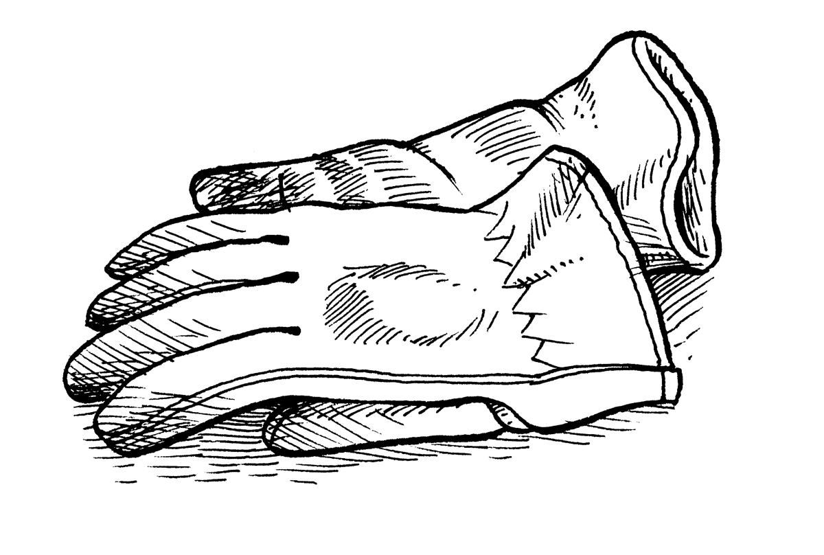 Drawing of a pair of gloves